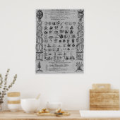 Salve Hieroglyphicum Votivum Latin Symbols Anagram Poster (Küche)