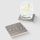 SALVE Latin Mosaik auf Marmor Untersetzer (Seitenansicht)