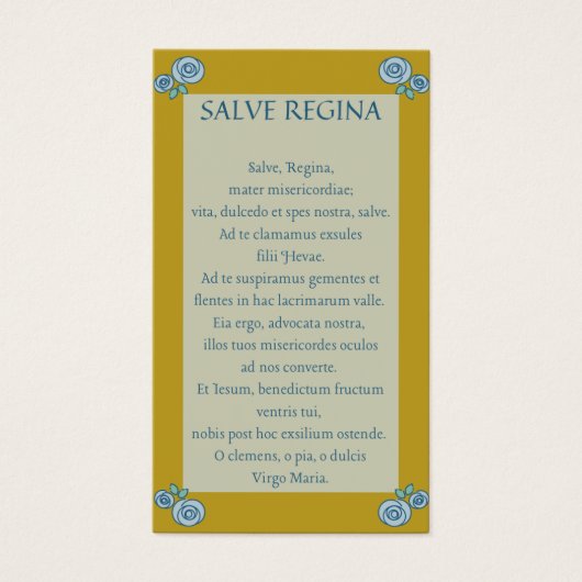 Salve Regina Latin Praetkarte (Vorderseite)