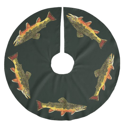 Salvelinus Fontinalis Polyester Weihnachtsbaumdecke (Vorderseite)