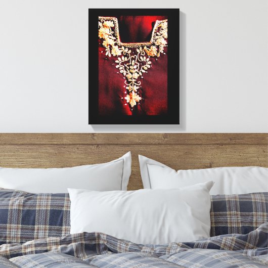 Salwar Kameez Embroidery Leinwanddruck (Insitu (Schlafzimmer))