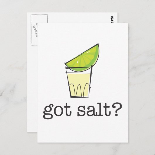 Salz got? Tequila Shot mit Limon Postkarte (Vorne/Hinten)