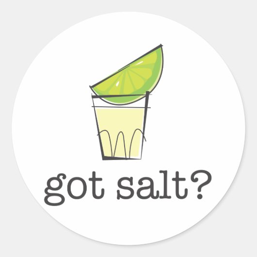 Salz got? Tequila Shot mit Limon Runder Aufkleber (Vorderseite)