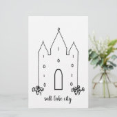 Salz Lake City utah Tempel einfach modern Briefpapier (Stehend Vorderseite)