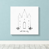 Salz Lake City utah Tempel einfach modern Leinwanddruck (Insitu (Holzboden))