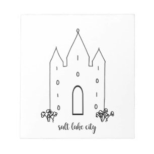 Salz Lake City utah Tempel einfach modern Notizblock