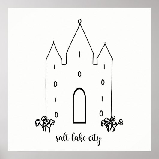 Salz Lake City utah Tempel einfach modern Poster (Vorne)