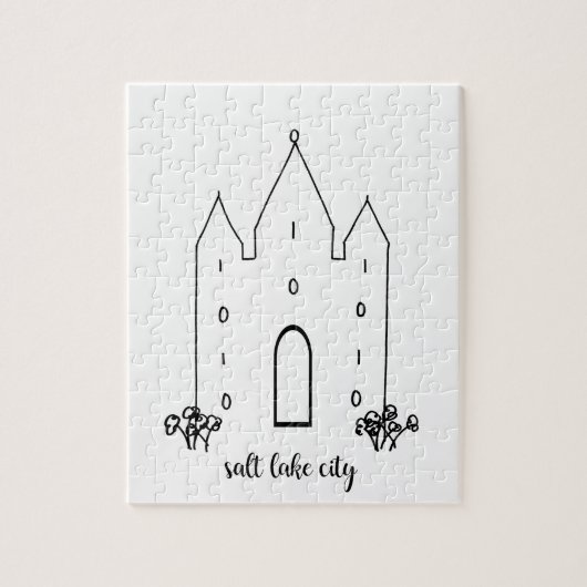Salz Lake City utah Tempel einfach modern Puzzle (Vertikal)
