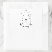 Salz Lake City utah Tempel einfach modern Rechteckiger Aufkleber (Tasche)