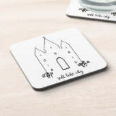 Salz Lake City utah Tempel einfach modern Untersetzer (Linke Seite)