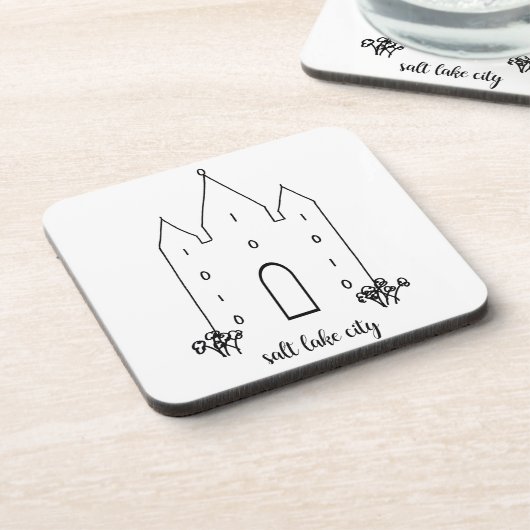 Salz Lake City utah Tempel einfach modern Untersetzer (Linke Seite)