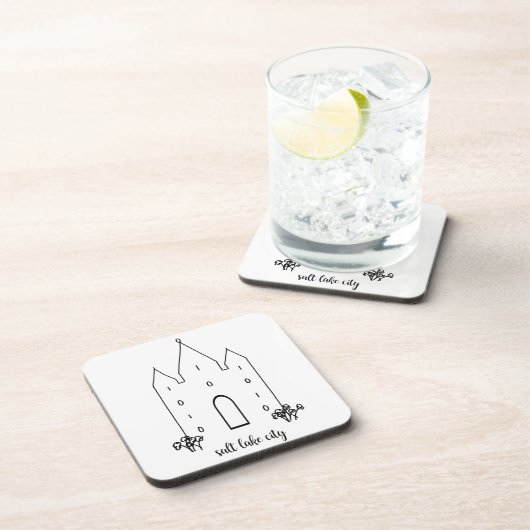 Salz Lake City utah Tempel einfach modern Untersetzer (Rechte Seite)