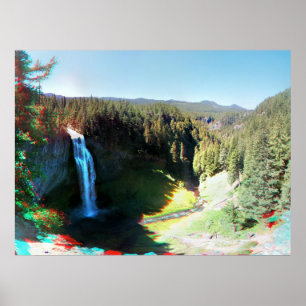 Salz-Nebenfluss fällt, Anaglyph-Plakat Oregons 3D Poster