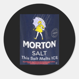 Salz schmilzt Eis Morton Salz Mädchen mit Regensch Runder Aufkleber