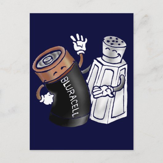 Salz und Batterie Postkarte (Vorderseite)