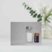 Salz und Batterie Postkarte (Stehend Vorderseite)