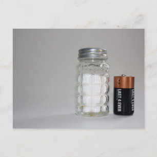 Salz und Batterie Postkarte