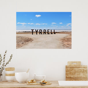 Salz und Himmel am Lake Tyrrell Australien Poster