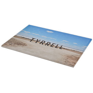 Salz und Himmel am Lake Tyrrell Australien Schneidebrett