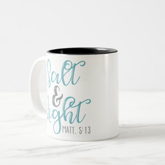 Salz und leichter Bang Zweifarbige Tasse (Vorderseite Links)