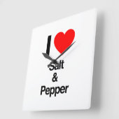 Salz und Pfeffer der Liebe I Quadratische Wanduhr (Winkel)