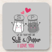 Salz und Pfeffer Liebe Getränkeuntersetzer (Vorderseite)