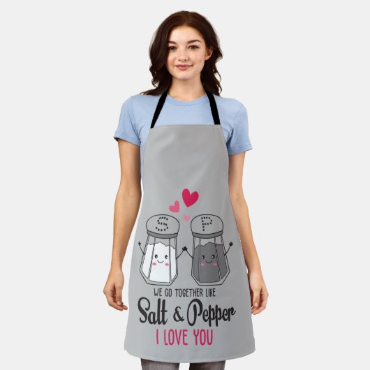 Salz und Pfeffer Liebe Schürze (Getragen)