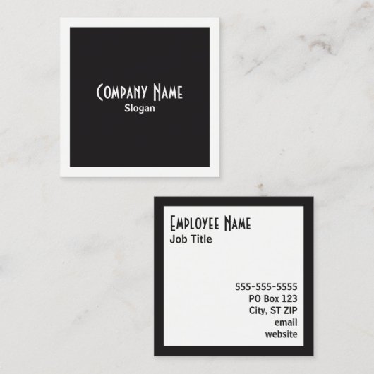 Salz- und Pfefferkörbe und -quadrate Quadratische Visitenkarte (Vorne/Hinten)