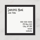 Salz- und Pfefferkörbe und -quadrate Quadratische Visitenkarte (Rückseite)