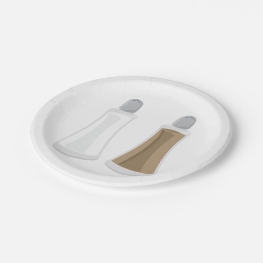 Salz- und Pfefferschüttler Pappteller (Schrägansicht)