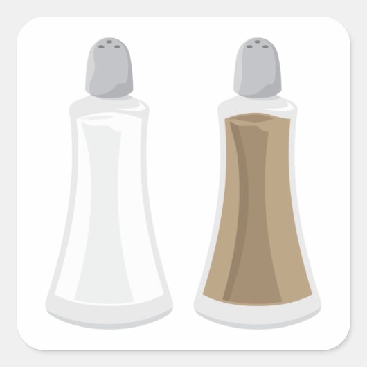 Salz- und Pfefferschüttler Quadratischer Aufkleber (Vorderseite)