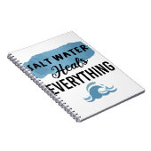 Salz Wasser heilt alles Beach Liebhaber Geschenk Notizblock (Rechte Seite)