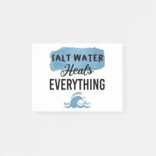 Salz Wasser heilt alles Beach Liebhaber Geschenk Post-it Klebezettel