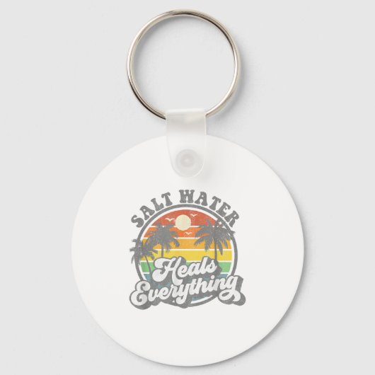 Salz Wasser heilt alles Funny Retro Beach Wome Schlüsselanhänger (Vorderseite)