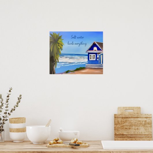 Salz Wasser heilt alles | Strandangebot Poster (Küche)