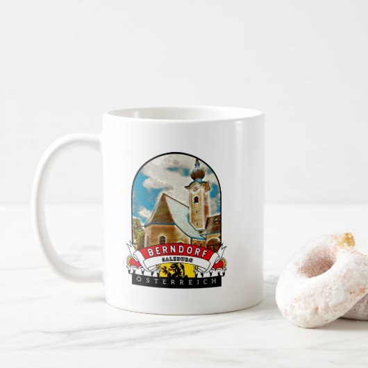 Salzburg Berndorf Österreich Souvenir Kaffeetasse (Mit Donut)