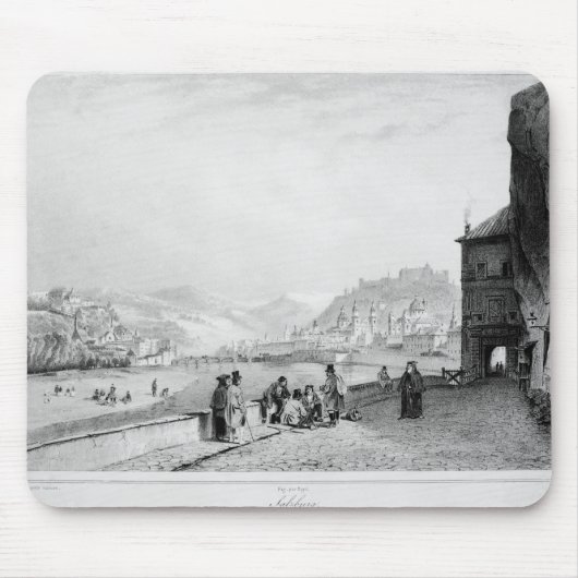 Salzburg, graviert von Bayot u. von Cuvilier, 1840 Mousepad (Vorne)