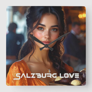 SALZBURG LIEBE - LIEBE AUS ÖSTERREICH QUADRATISCHE WANDUHR