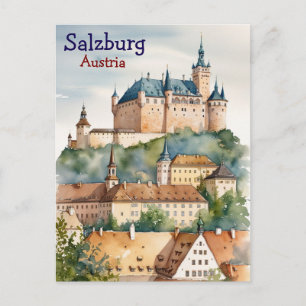Salzburg mit Schloss in Österreich Postkarte