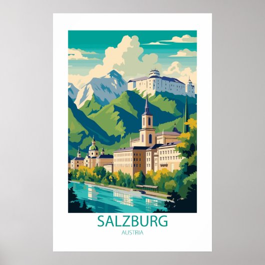 Salzburg Österreich Berühmte Sehenswürdigkeiten Poster (Vorne)