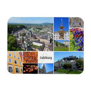 Salzburg Österreich Europe Collage Kitchen Magnet
