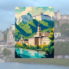 Salzburg, Österreich Illustration Postcard Postkarte