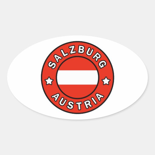 Salzburg Österreich Ovaler Aufkleber (Vorderseite)