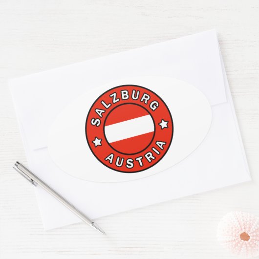 Salzburg Österreich Ovaler Aufkleber (Umschlag)