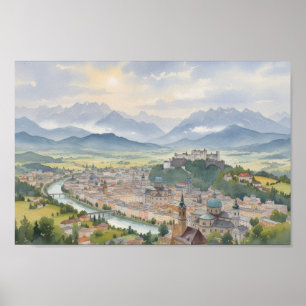 Salzburg Österreich Panoramablick Poster