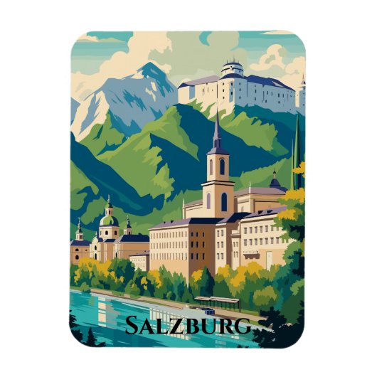 Salzburg Österreich Postcard Travel Magnet (Vertikal)