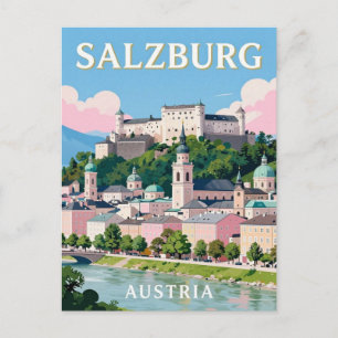 Salzburg Österreich Reise Alpine Sehenswürdigkeite Postkarte