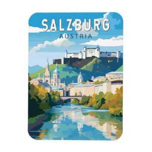 Salzburg Österreich Reise Kunst Vintage Magnet