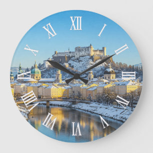 Salzburg Österreich Reise Winter Große Wanduhr