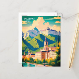 Salzburg Österreich Reisen Feiertagspostkarte